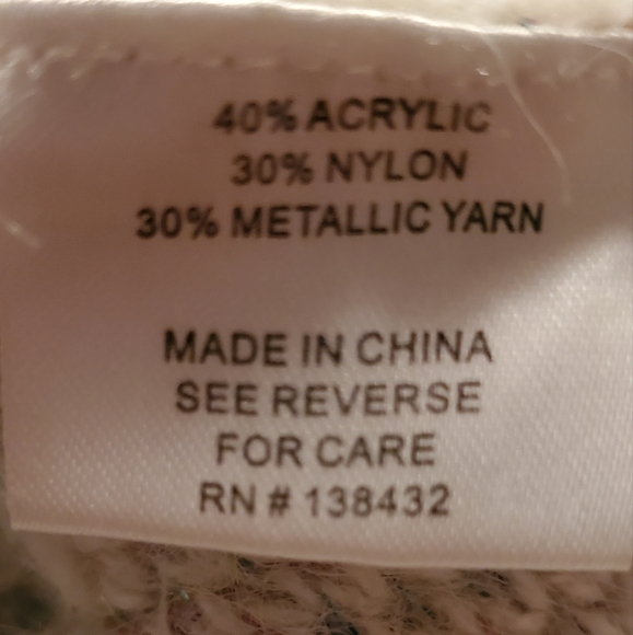 Modcloth White with Metallic Multicolored Polka Dot Fuzzy Sweater. Sz M - Picture 9 of 9